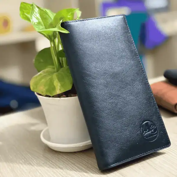 Long Leather Wallet - Black